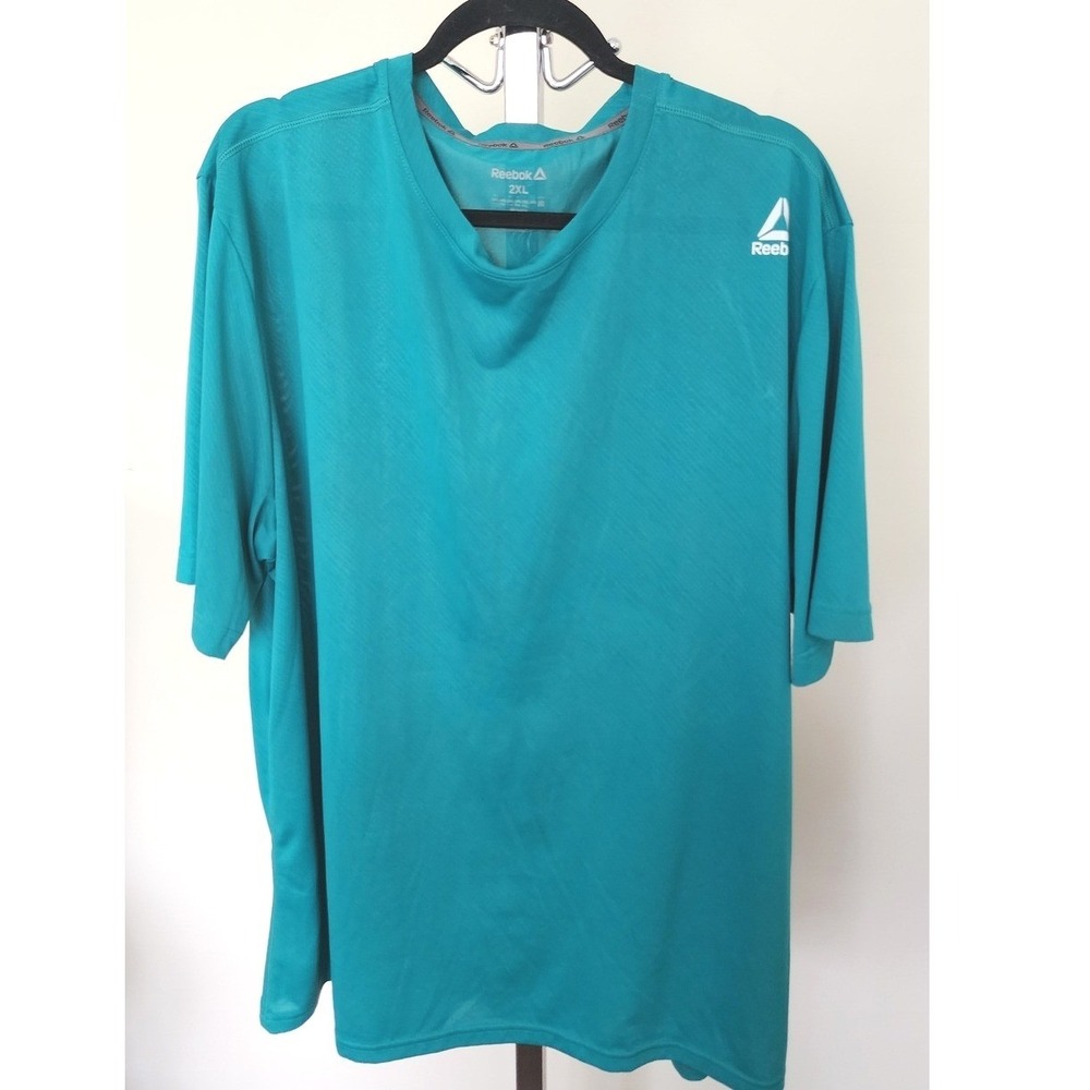 Reebok Mens 2XL Teal Green Activewear Sport T-Shirt Athletic Relaxed Casual